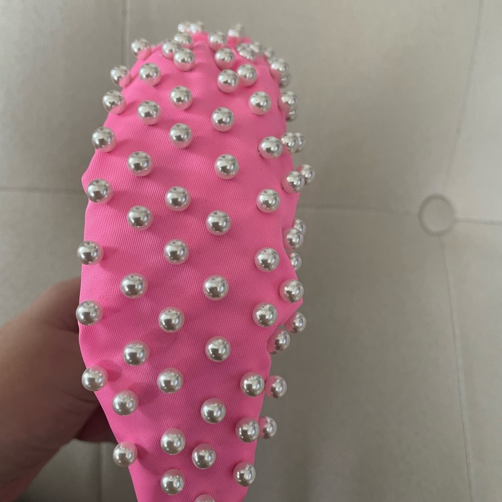 Lele Sadoughi Pink Pearl Embellished Headband